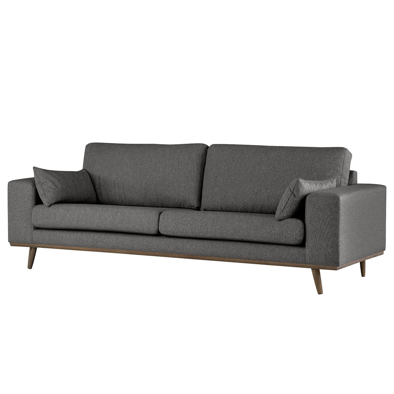 2-SITZER SOFA - Eichefarben/Dunkelgrau, Eichenholz/Textil (197/81/88cm) - home24