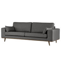 2-SITZER SOFA - Eichefarben/Dunkelgrau, Eichenholz/Textil (197/81/88cm) - home24