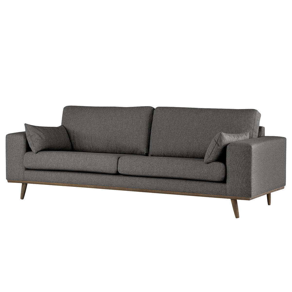 2-SITZER SOFA - Eichefarben/Dunkelgrau, Eichenholz/Textil (197/81/88cm) - home24