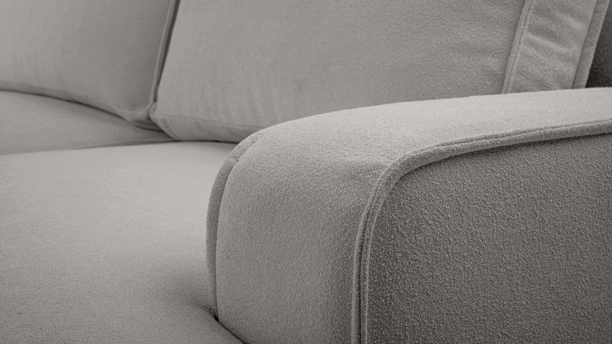 ECKSOFA L Form Ablia Hellgrau 267/168/87 cm mit Schlaffunktion R - Hellgrau/Schwarz, Kunststoff/Textil (267/168cm) - AX Living