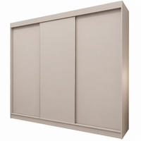 KLEIDERSCHRANK Steria 240 cm Kaschmir Griffe silber - Kaschmir, Holzwerkstoff (240/216/61cm) - KS Home Concept