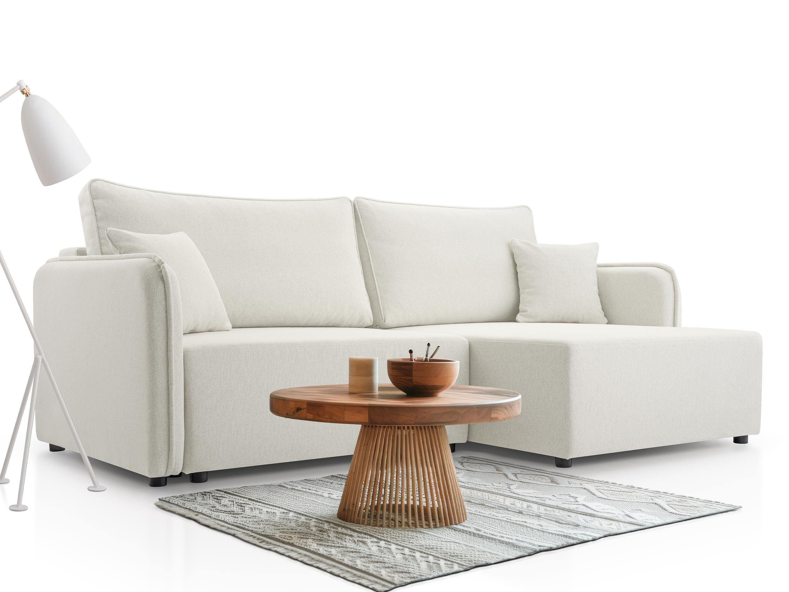 ECKSOFA Malody, Seite: Rechts - Schwarz/Naturfarben, Holz/Kunststoff (227/147cm) - MIRJAN24