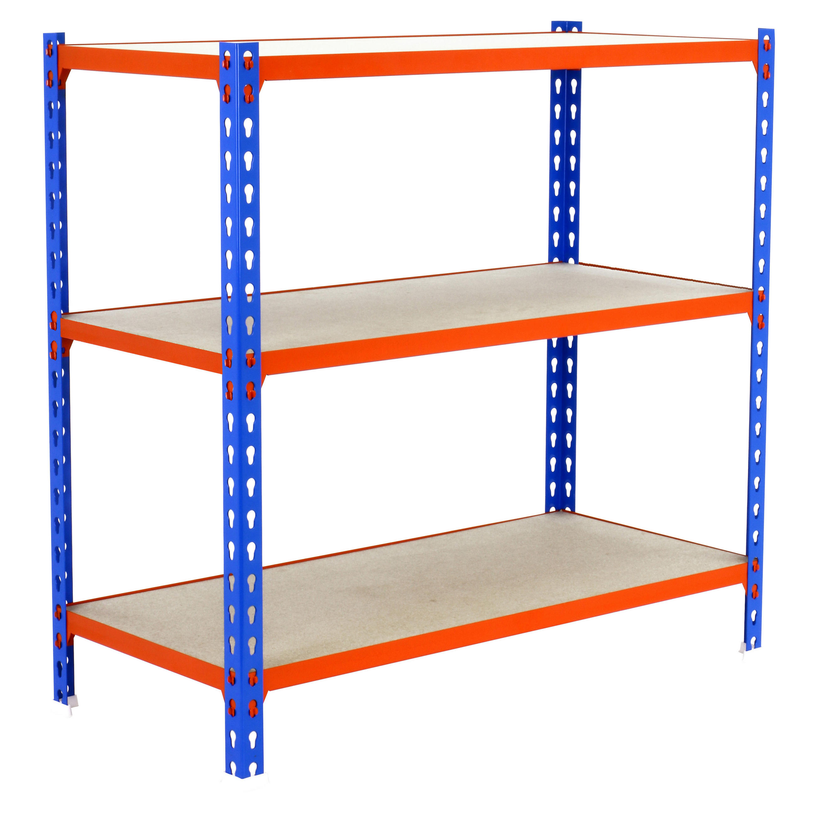 SCHWERLASTREGAL Small Muli HxBxT 100 x 110 x 50 cm 3 Fachböden Fachlast 200 kg Blau-Orange - Gelb, Metall (110/100/50cm) - PROREGAL