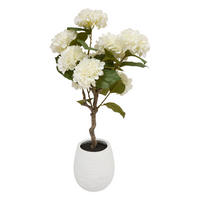 HORTENSIE im Keramiktopf Mika 40/40/100 cm - Weiß, Kunststoff (100cm) - Atmosphera Createur d´interieur