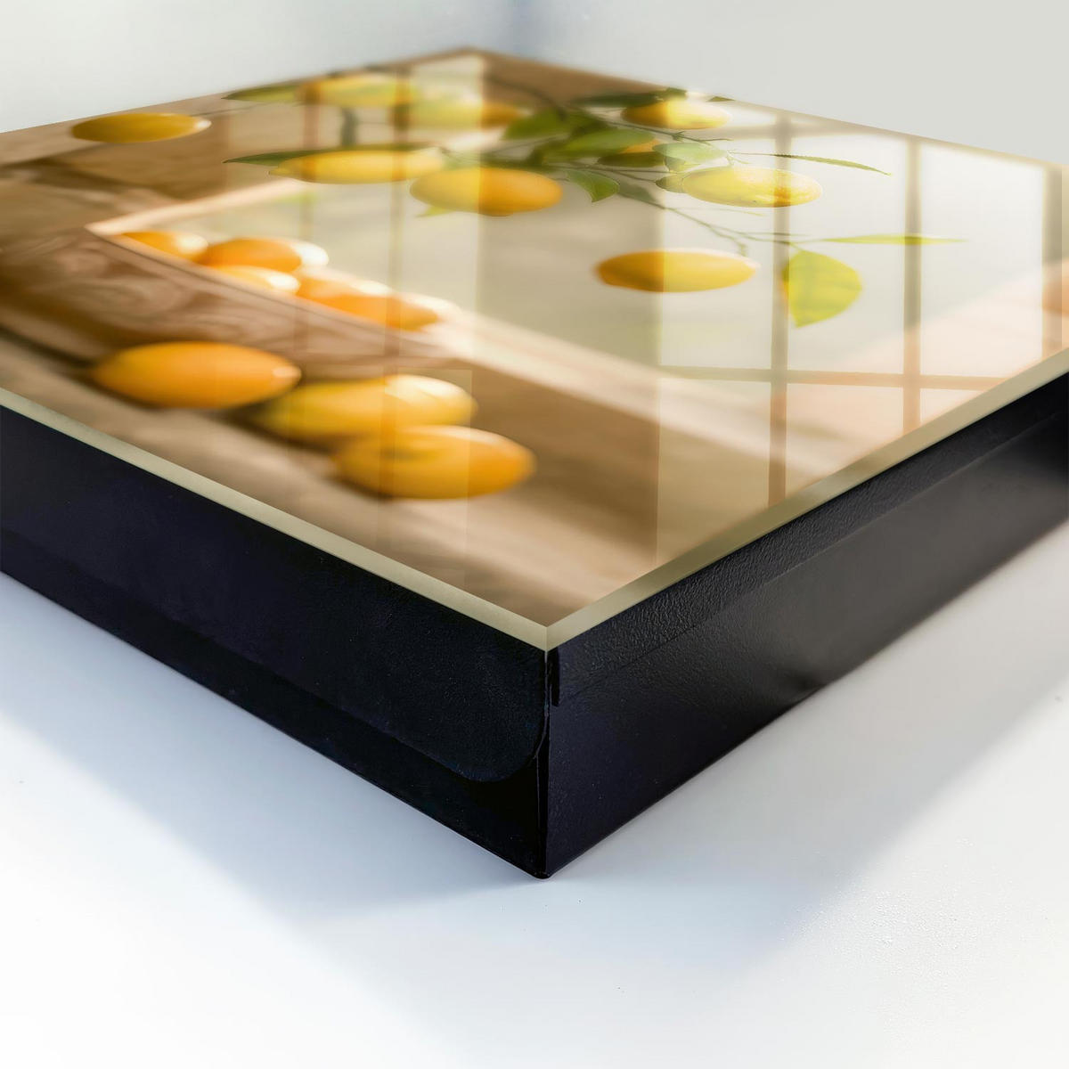SCHLÜSSELBOX Schwarz 30x30 cm- Türöffnung nach rechts - Lemon Charm - Gelb, Metall (30/30/5cm) - TULUP