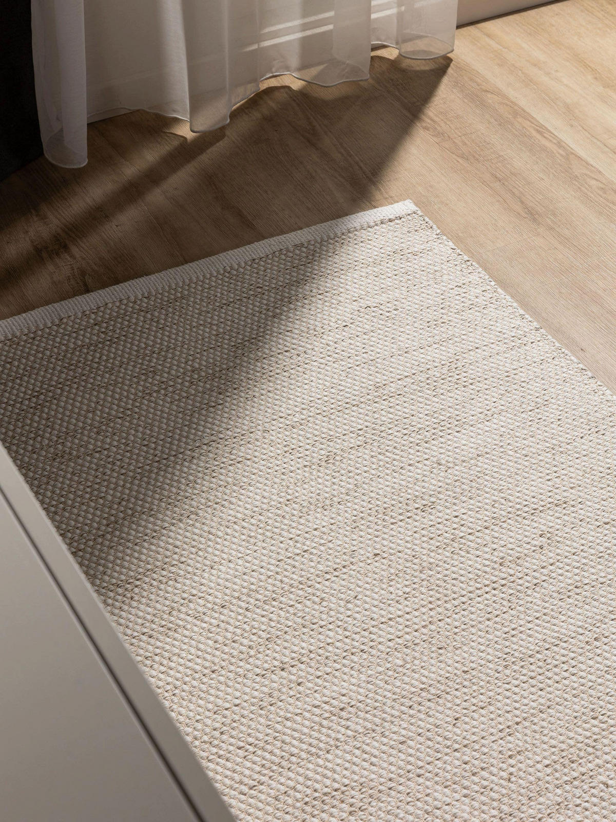 BAUMWOLLLÄUFER Ron handgewebt 80x250 cm - Creme, Naturmaterialien/Textil (80/250cm) - benuta