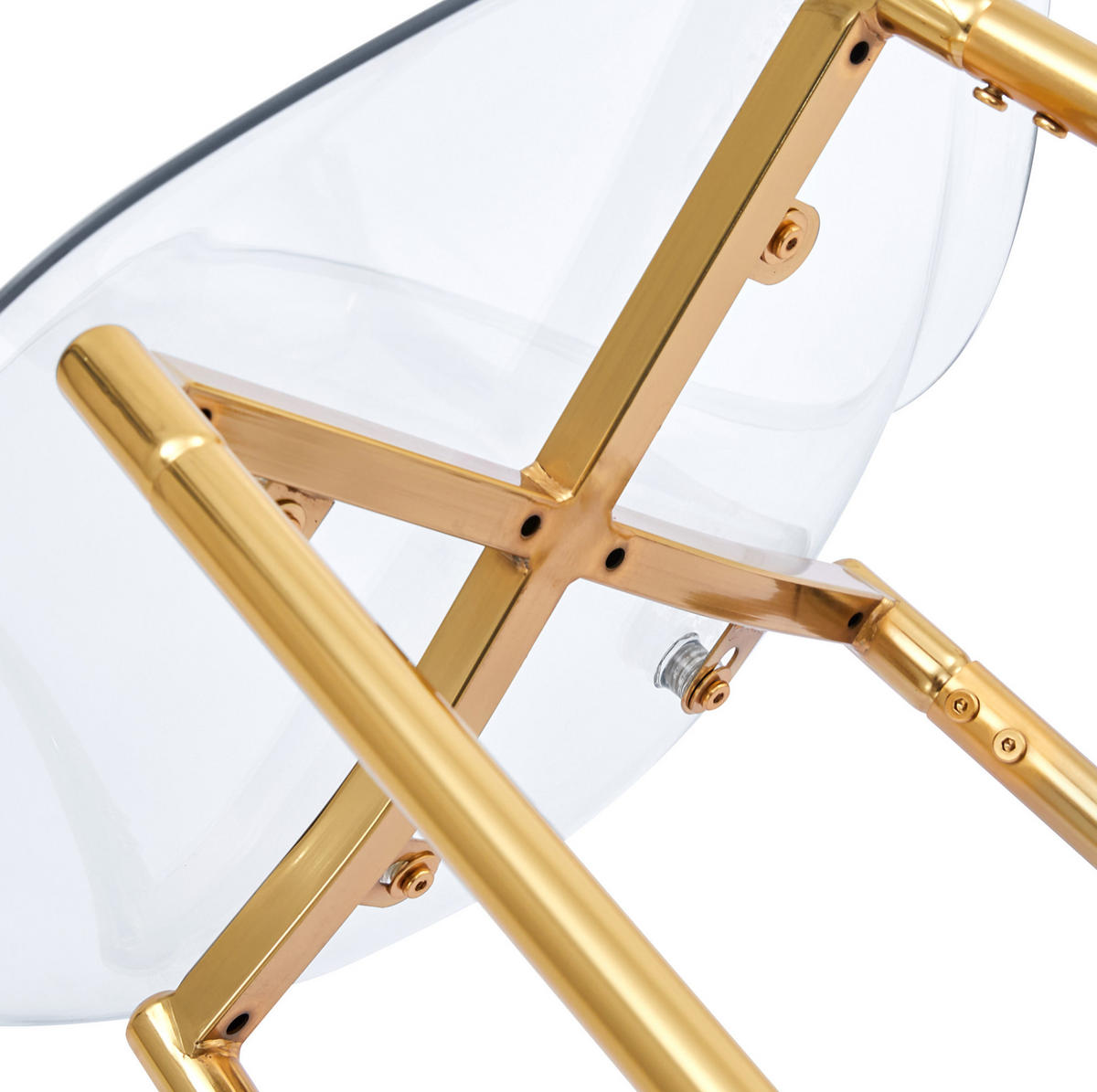 BARHOCKER Transparent mit Metallgestell Goldfarben - Goldfarben, Kunststoff (45/102/51cm) - MIVRAY