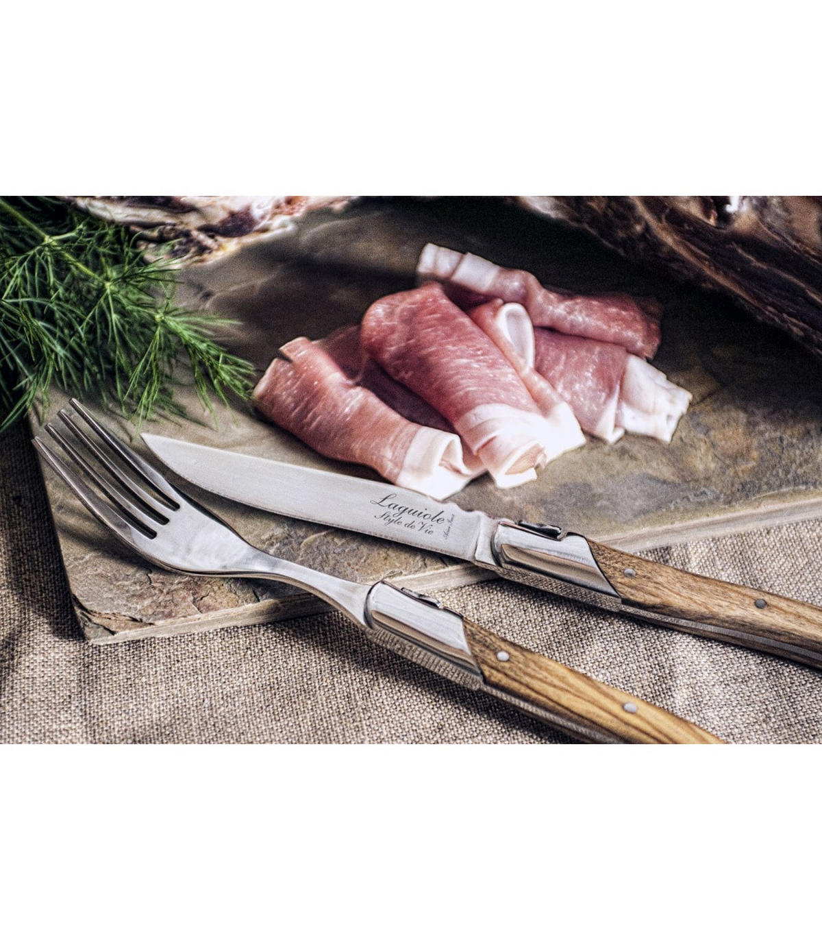 STEAKMESSER Luxury Line Olivenholz 6 Stück - Braun, Holz (23cm) - Laguiole Style de Vie