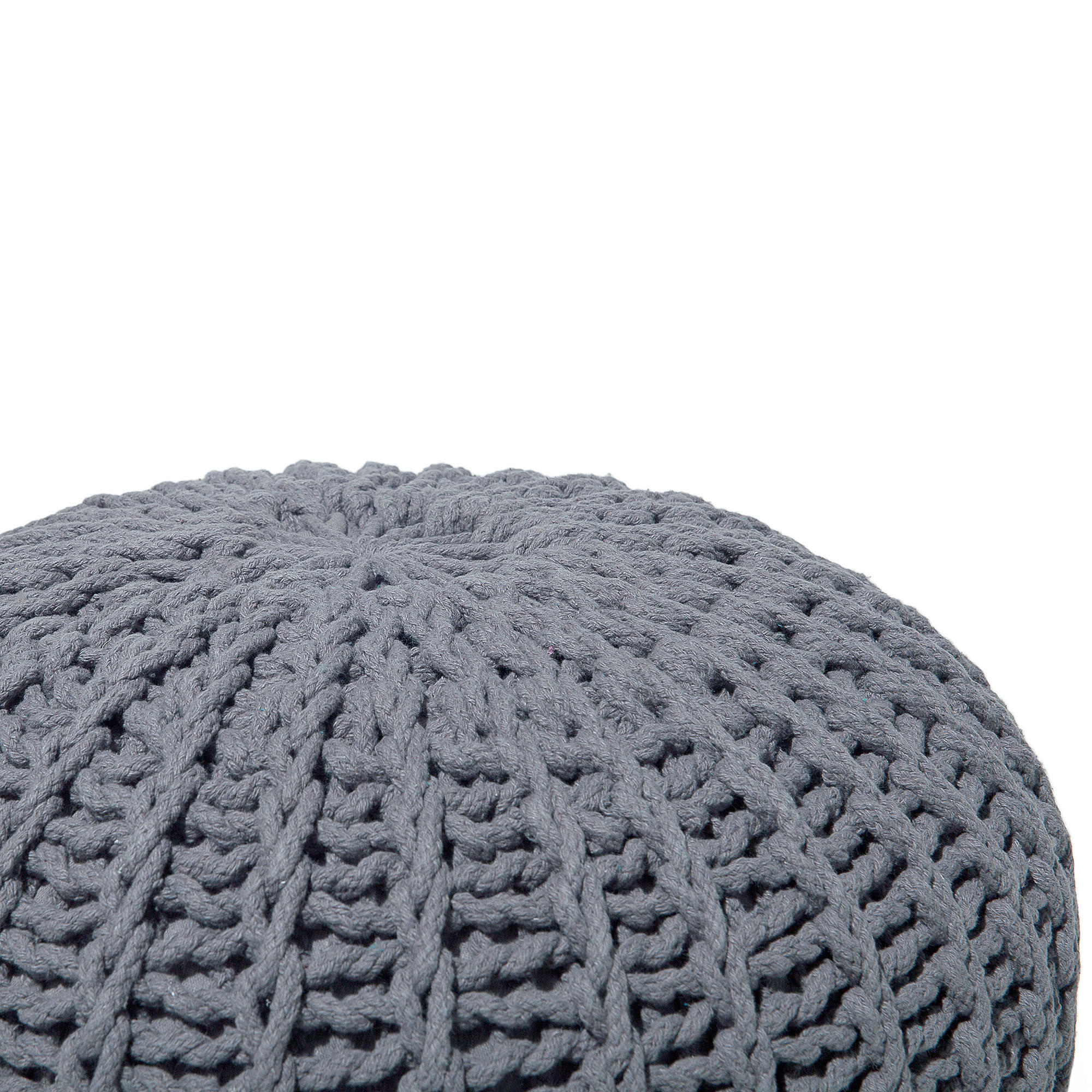 POUF Conrad 50/50/35 cm - Grau, Naturmaterialien/Textil (50/35/50cm) - Beliani