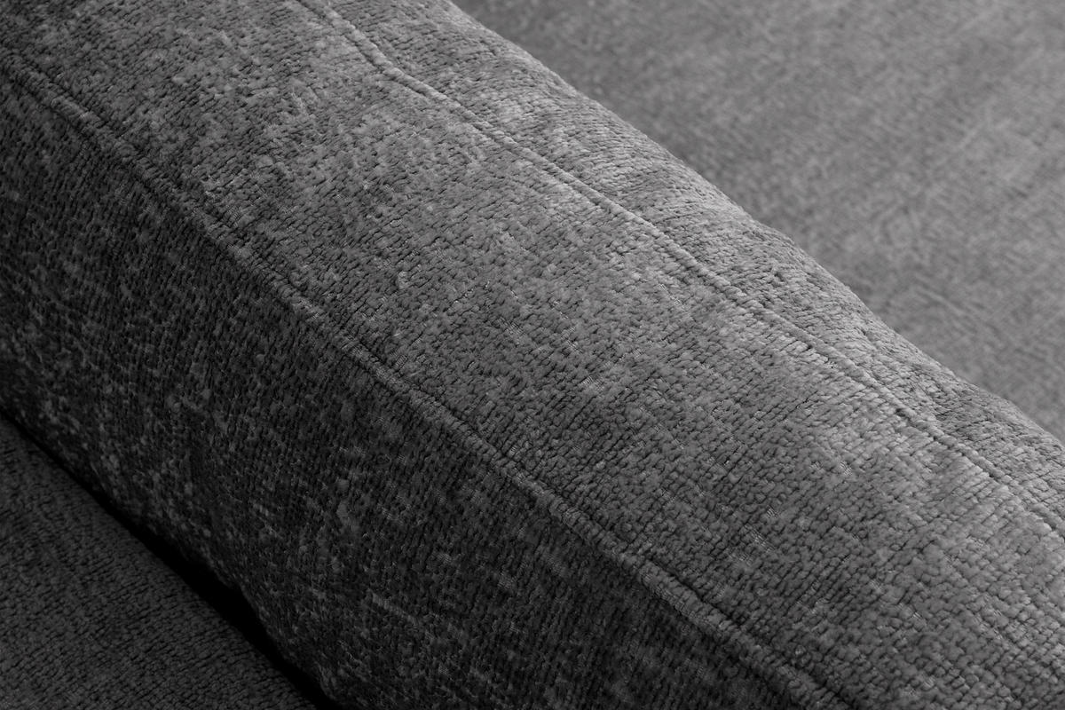 3-SITZER-SCHLAFSOFA ERISO mit weiche Sitzfläche und hohe Rückenlehne, Chenille-Stoff, Stahlfarbe - Braun/Grau, Textil (220/80/100cm) - KONSIMO®