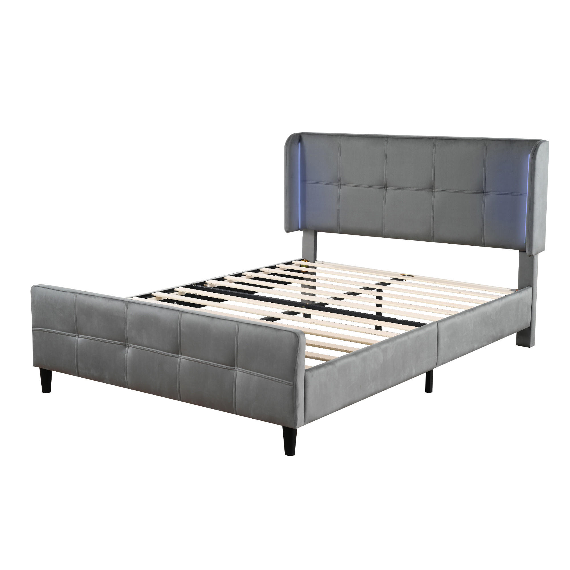 ComfortXL Polsterbett Grau 140x200 cm
