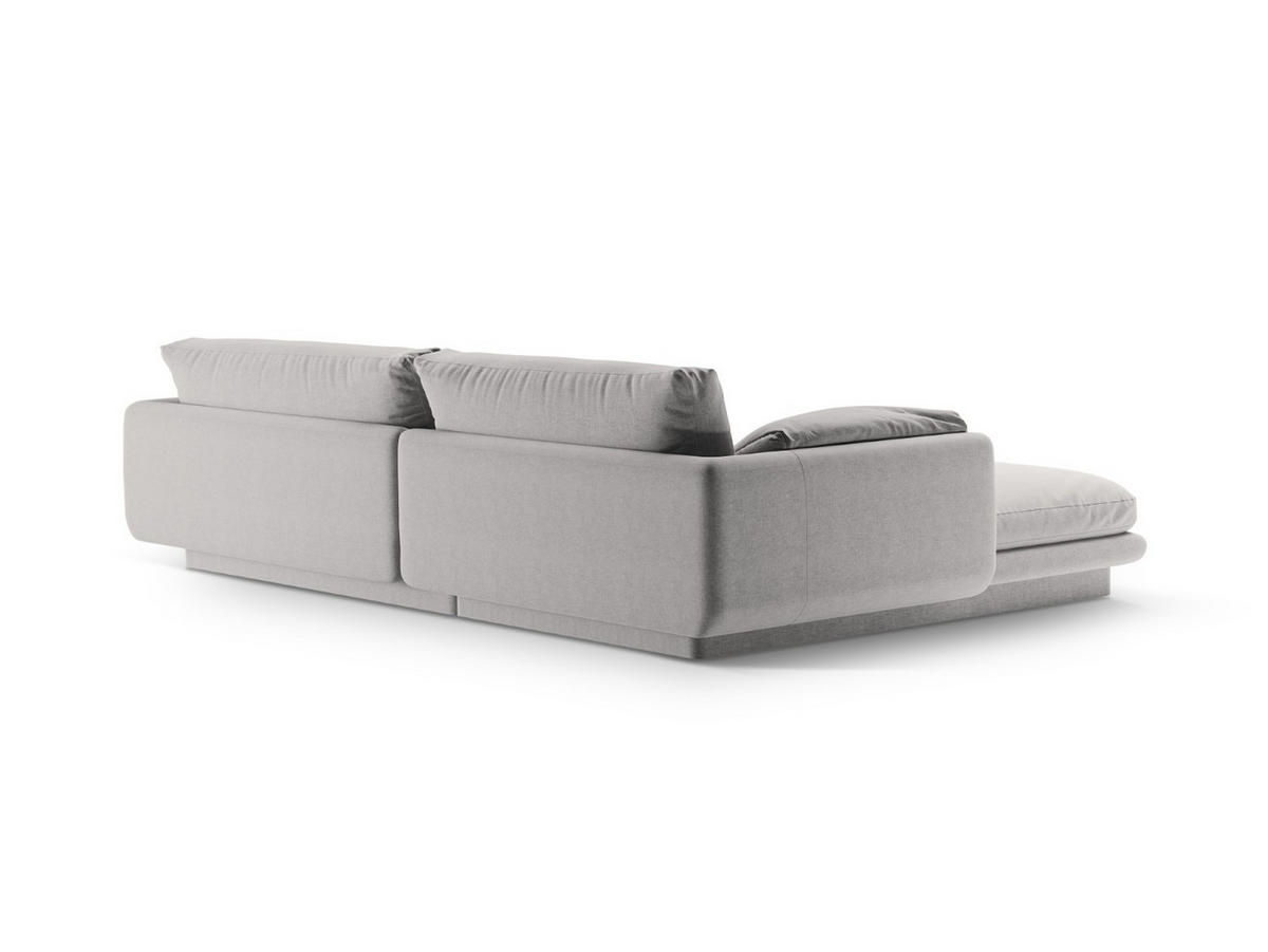 ECKSOFA rechts Torino aus strukturiertem Stoff hellgrau 4 Sitzplätze - Hellgrau, Textil (170/250cm) - Micadoni