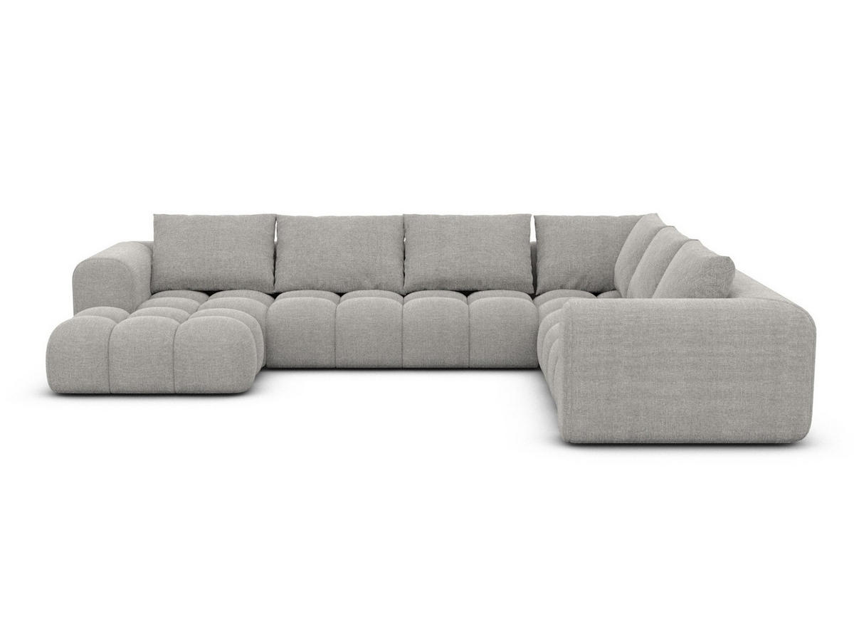WOHNLANDSCHAFT Casaluna U-Form Hellgrau Strukturstoff - Hellgrau, Kunststoff (338/88/267cm)