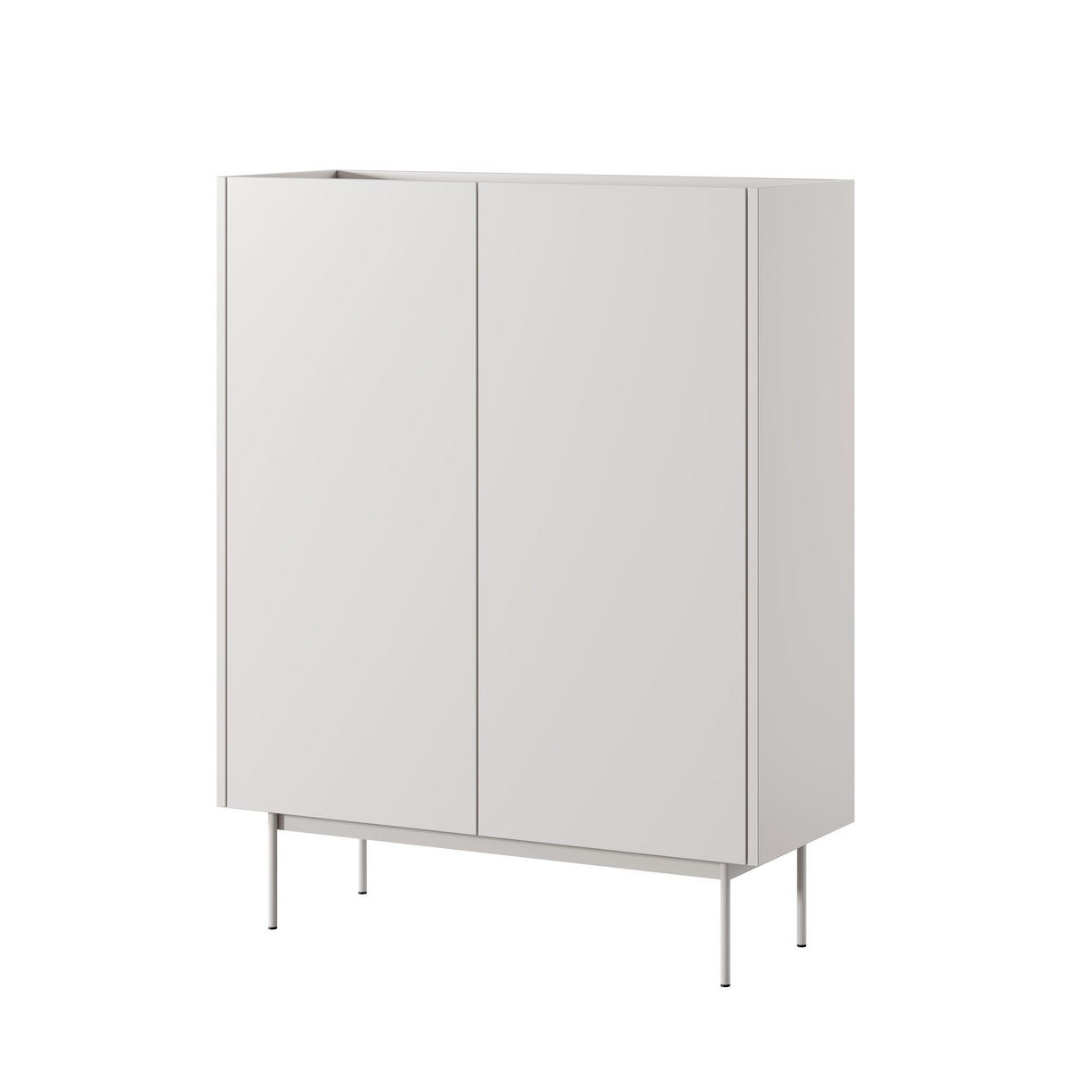 HIGHBOARD Color Beige - Beige, Holzwerkstoff (97/122/37cm) - Bettso