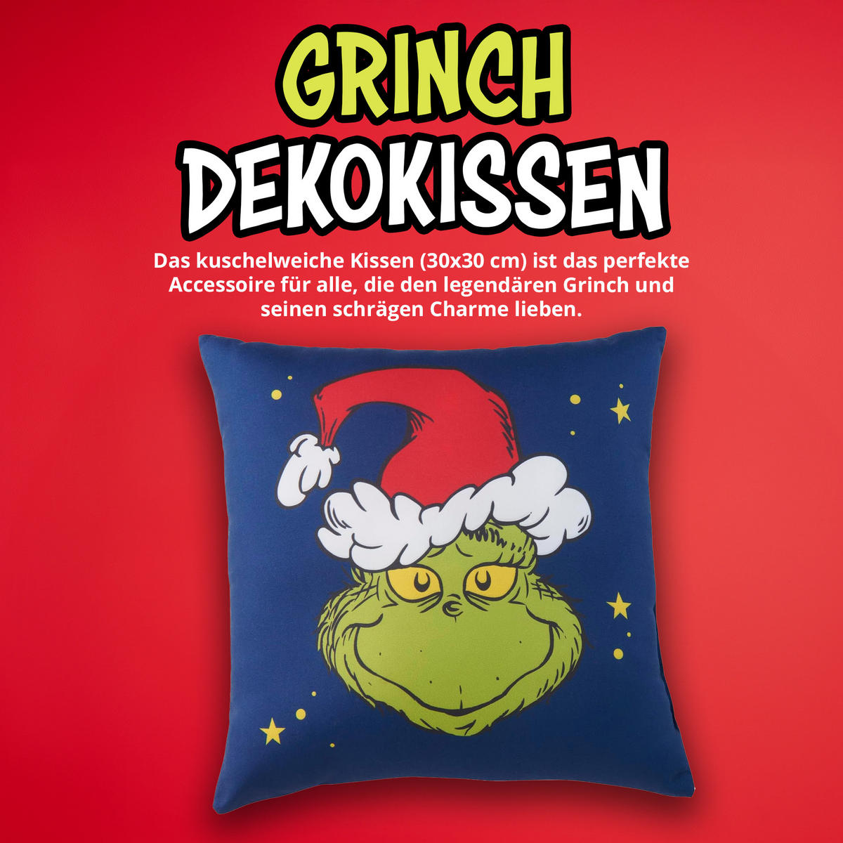 ZIERKISSEN The Grinch blau 30 x 30 cm - Blau, Textil (30/30cm) - United Labels