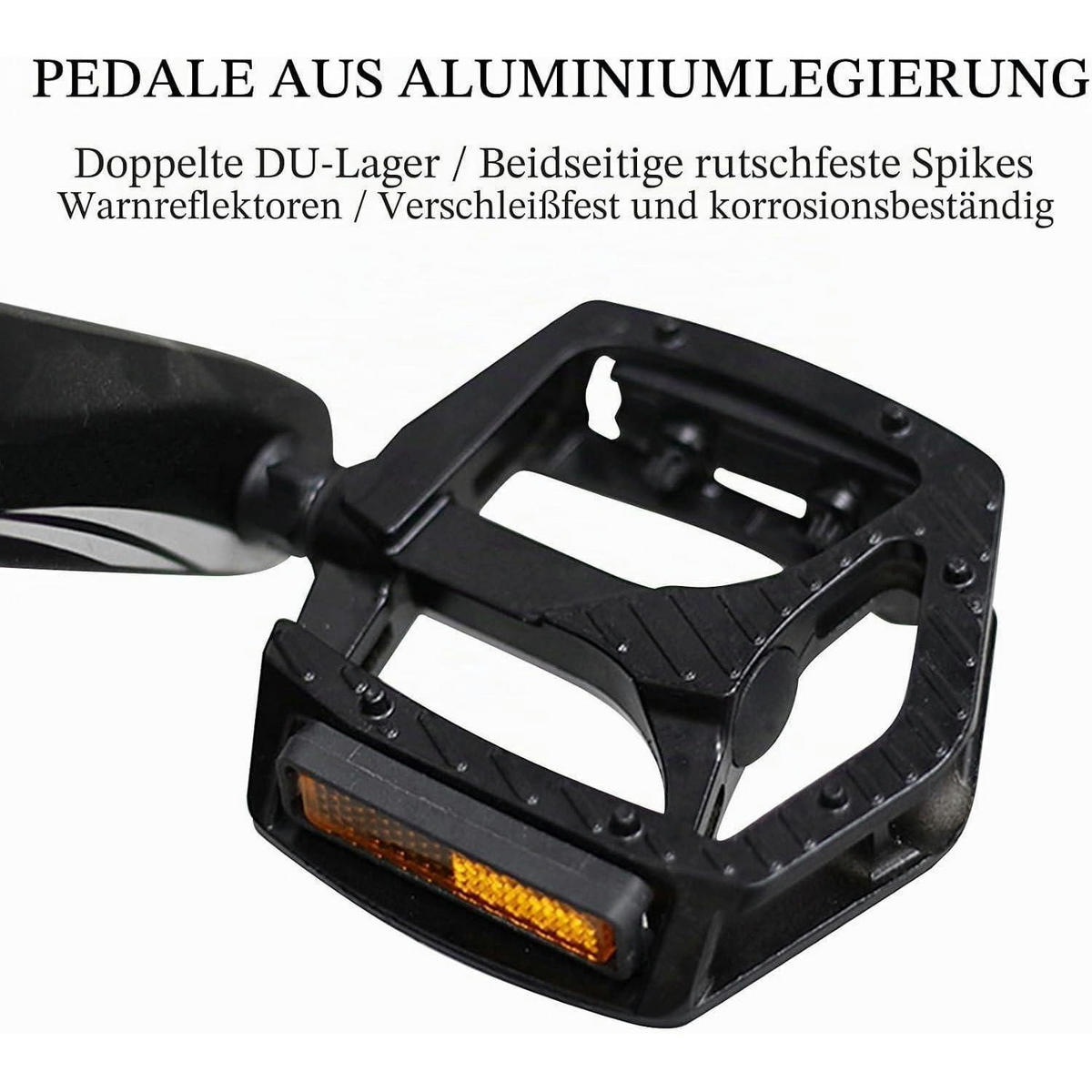 FAHRRADPEDALE 9/16" MTB Plattformpedale mit 3 gedichteten Lagern Schwarz - Schwarz, Metall (9.7/1.5/10cm)