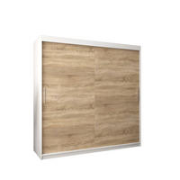 SCHWEBETÜRENSCHRANK 200/200/62 2-türig - Silberfarben/Weiß, Holz/Kunststoff (200/200/62cm) - Abiks Möbel