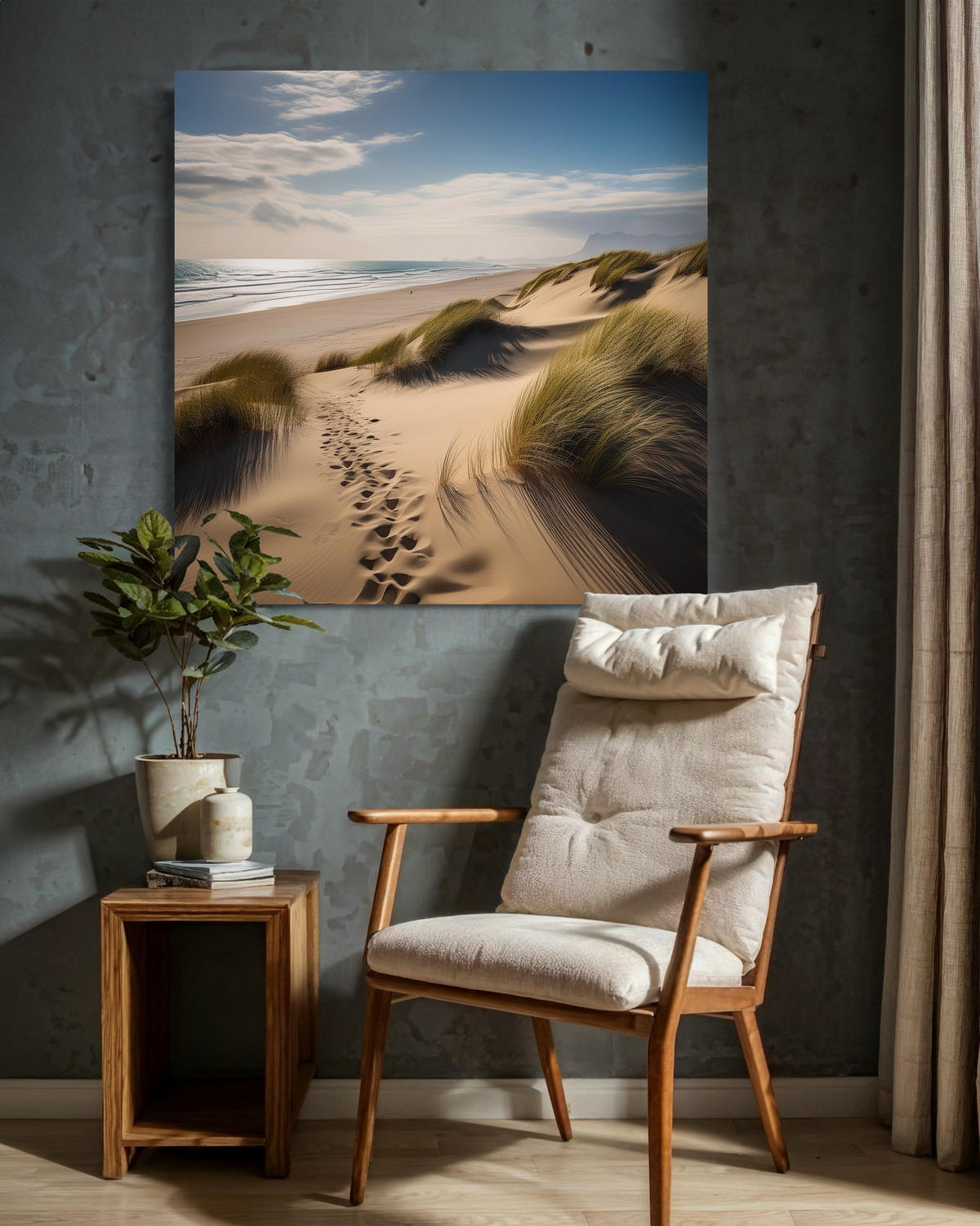 WANDBILD strand meer düne - Beige, Textil (40/40cm) - Feeby