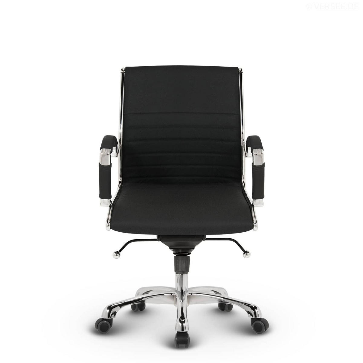 DREHSTUHL Montreal Stoff Schwarz – ergonomisch, 150 kg belastbar, Sitzhöhe 52-64cm - Schwarz, Textil/Metall (60/106/60cm) - Versee