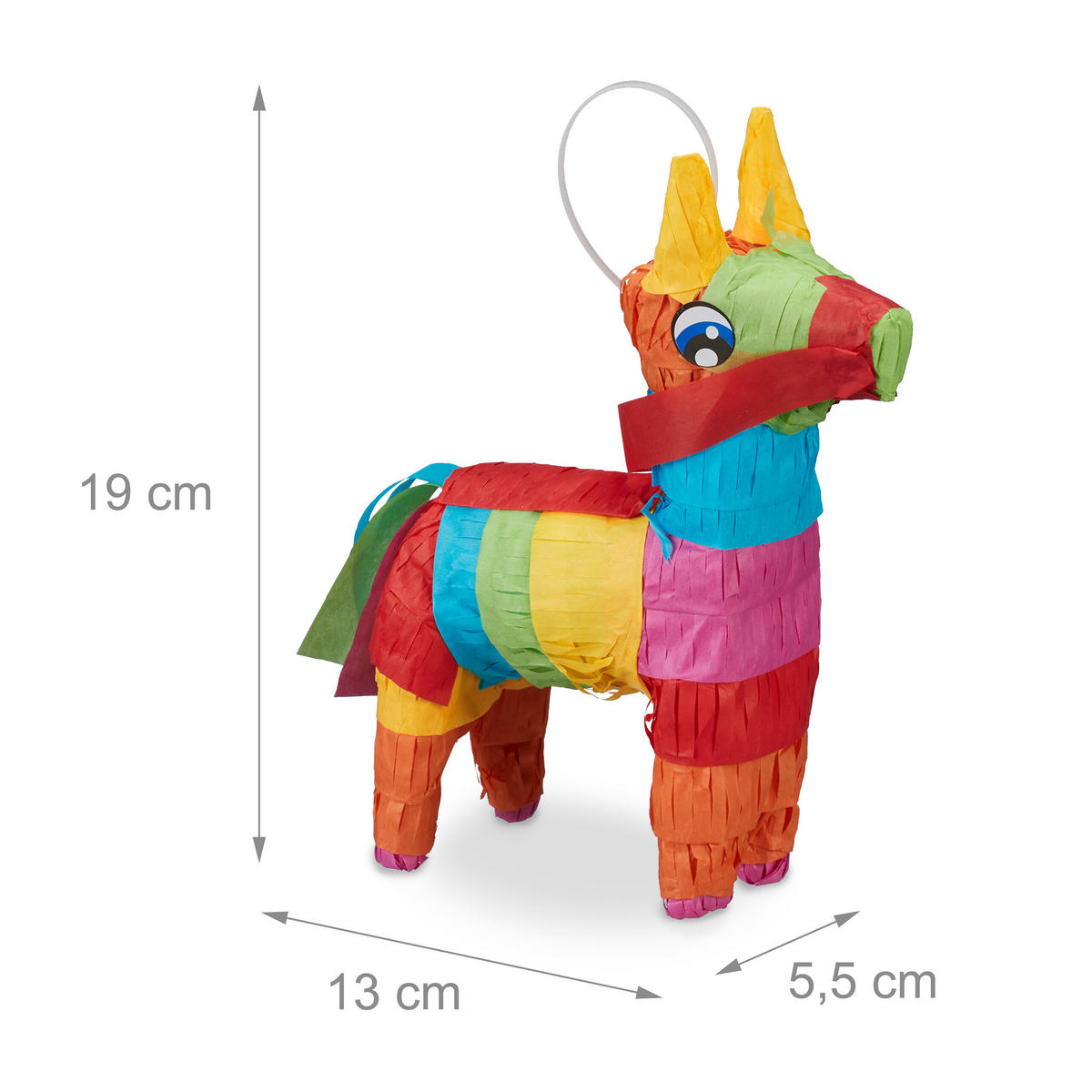 PINATA - Multicolor, Papier/Wellpappe (13/19/5.5cm) - Relaxdays