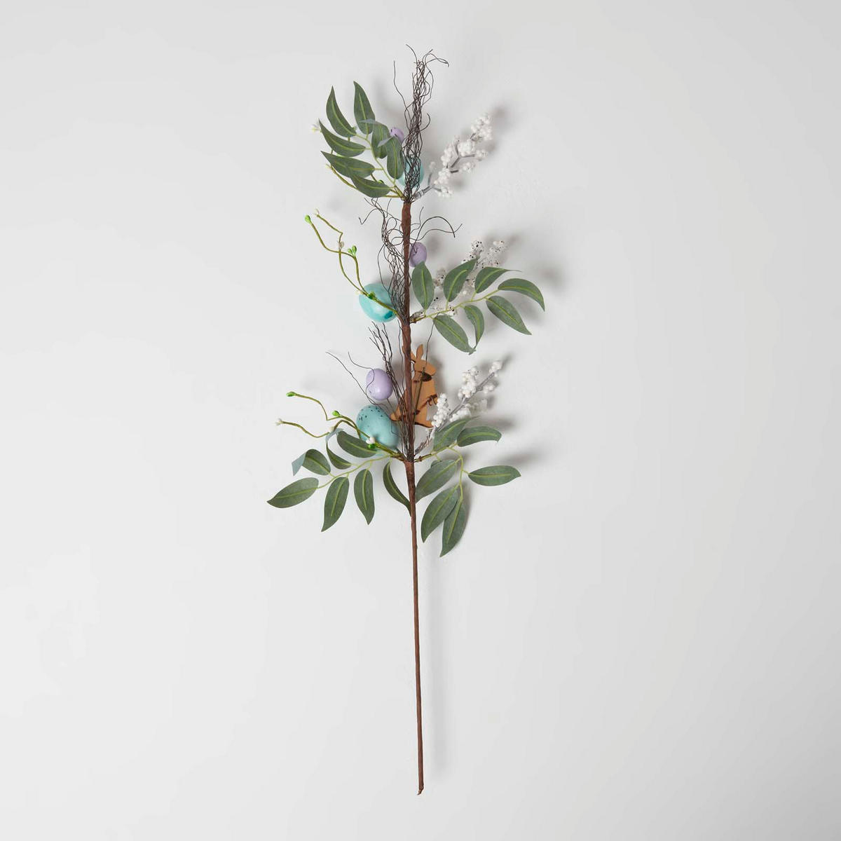 OSTERDEKO Zweig mit Eiern & Hase, 66 cm - Multicolor, Kunststoff (18/66/66cm) - Homescapes