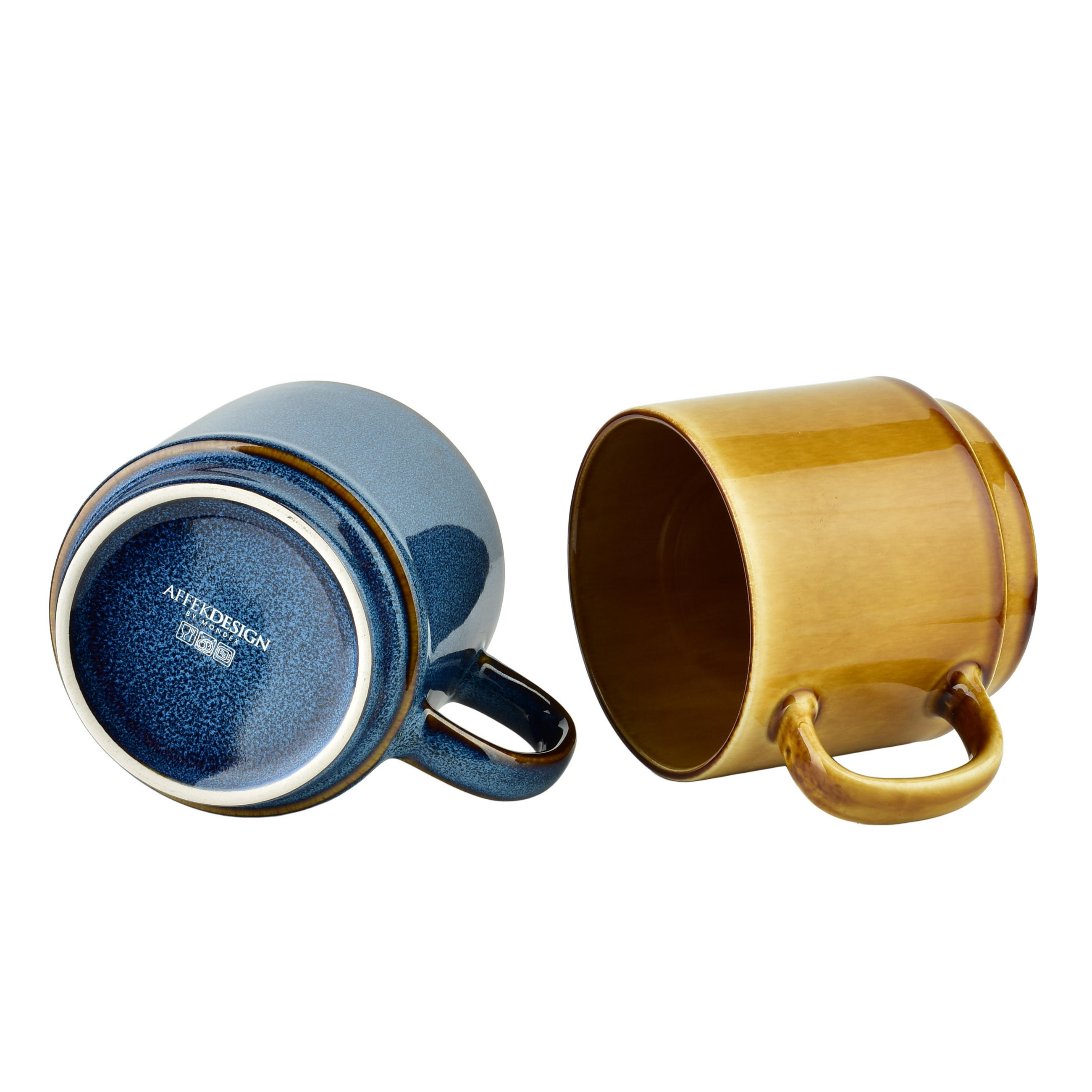 BECHER Evie 4er Set Blau15/15/36 cm Porzellan - Blau, Keramik (15/36/15cm) - Mondex