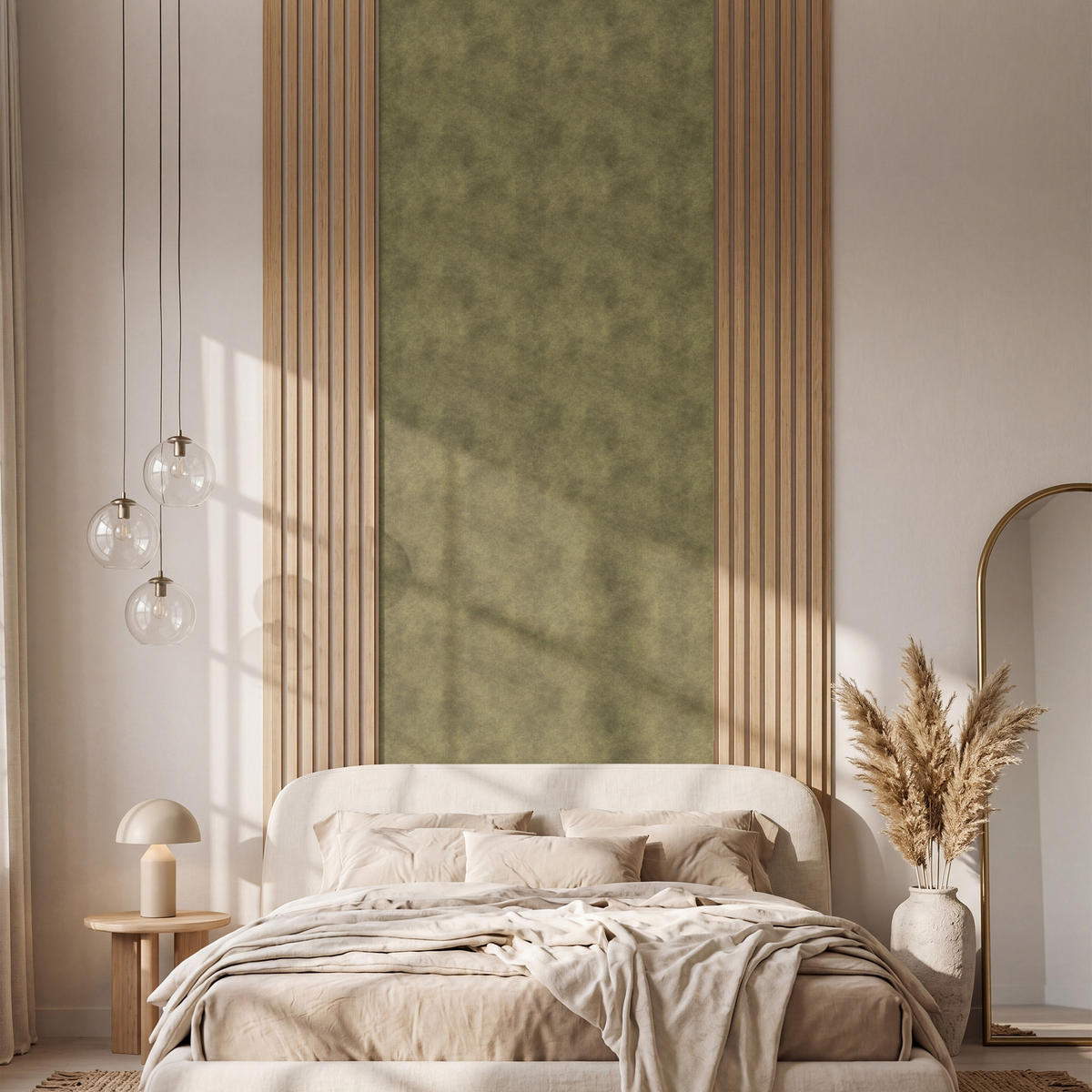 TAPETE - Textur - Abstrakt - Grün - 100x280 cm - Olivgrün, Papier (100/280cm) - OnlyWow