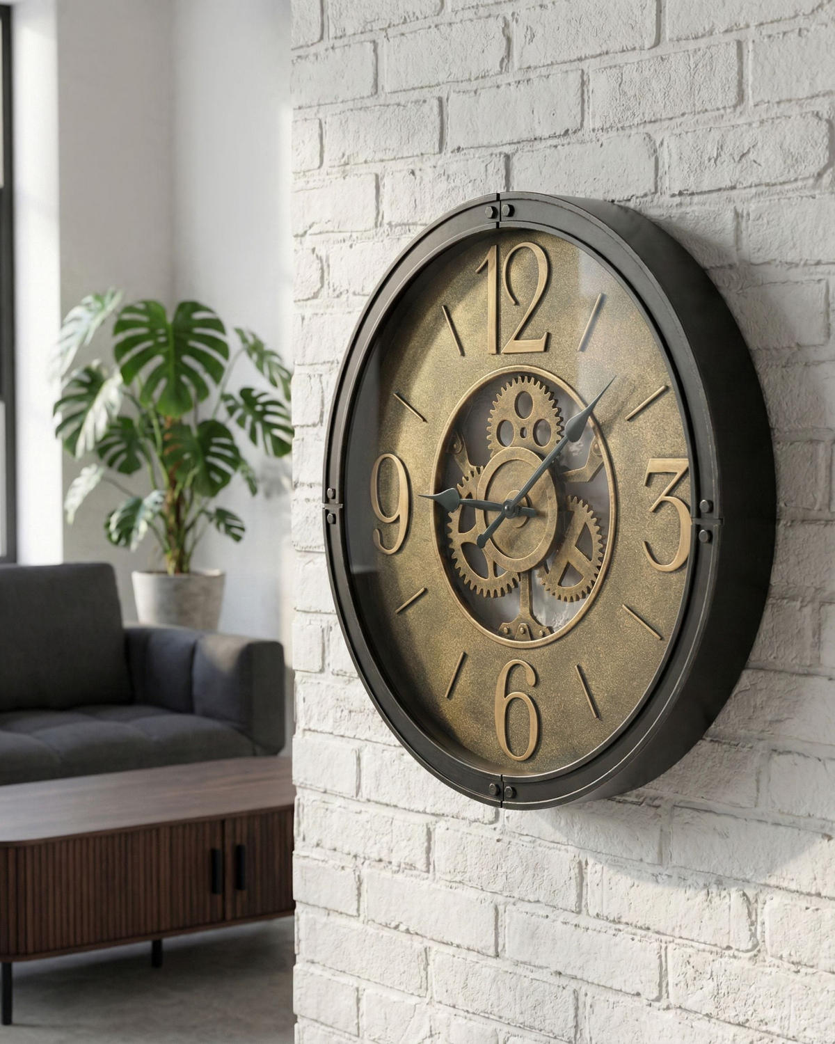 WANDUHR 50 cm Schwarz Albacete - Schwarz, Kunststoff (50/50/5cm) - Beliani