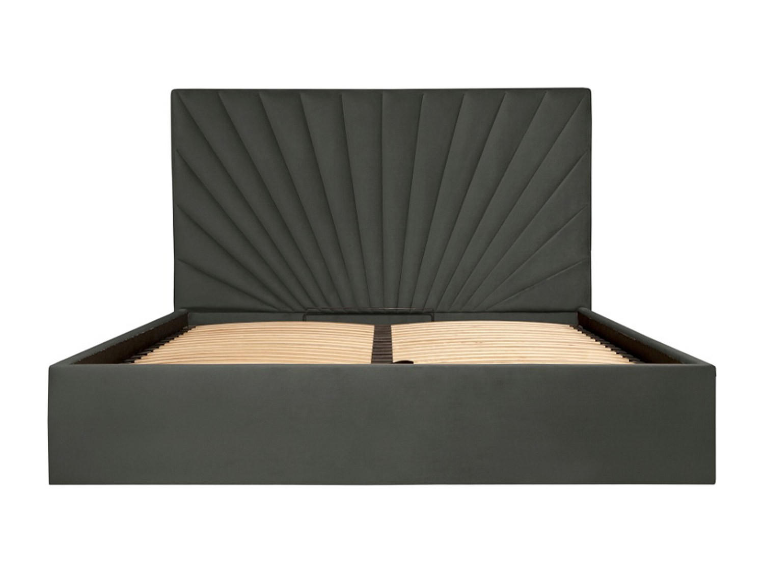 BETT mit Bettkasten - 2 Personen - Samt, Stoff - Anthrazitgrau - - Anthrazit, Textil (180/200cm) - Vente-Unique