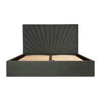 BETT mit Bettkasten - 2 Personen - Samt, Stoff - Anthrazitgrau - - Anthrazit, Textil (180/200cm) - Vente-Unique