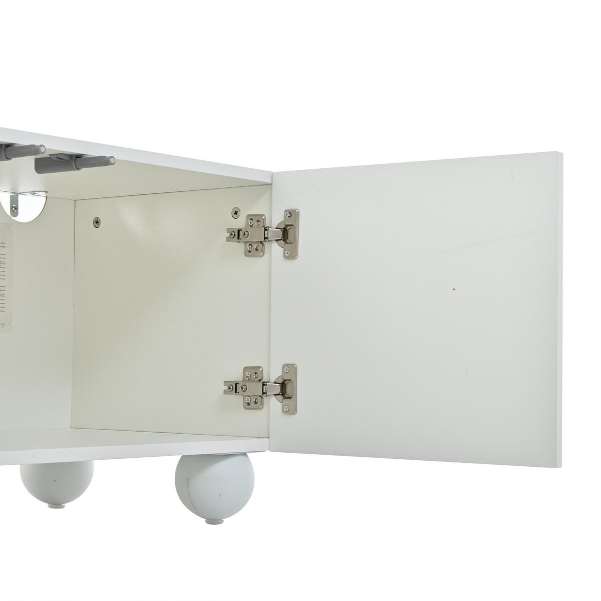 LOWBOARD 200/40/44 cm in Weiß mit 3 Türen und halboffenen Fächern - Weiß, Holzwerkstoff (200/44/40cm) - Flora Grace