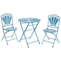 SET BISTRO pliabil metal albastru Pavia - albastru, metal - Beliani