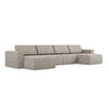 WOHNLANDSCHAFT Strukturstoff Stoff Beige - Beige/Gelb, Kunststoff/Textil (404/80/167cm) - Makamii