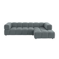 ECKSOFA L-Form, Veloursstoff Bluvel, Blaugrau, Rechts, Averro XL - Blaugrau, Holz (320/150cm) - Kaiser Möbel