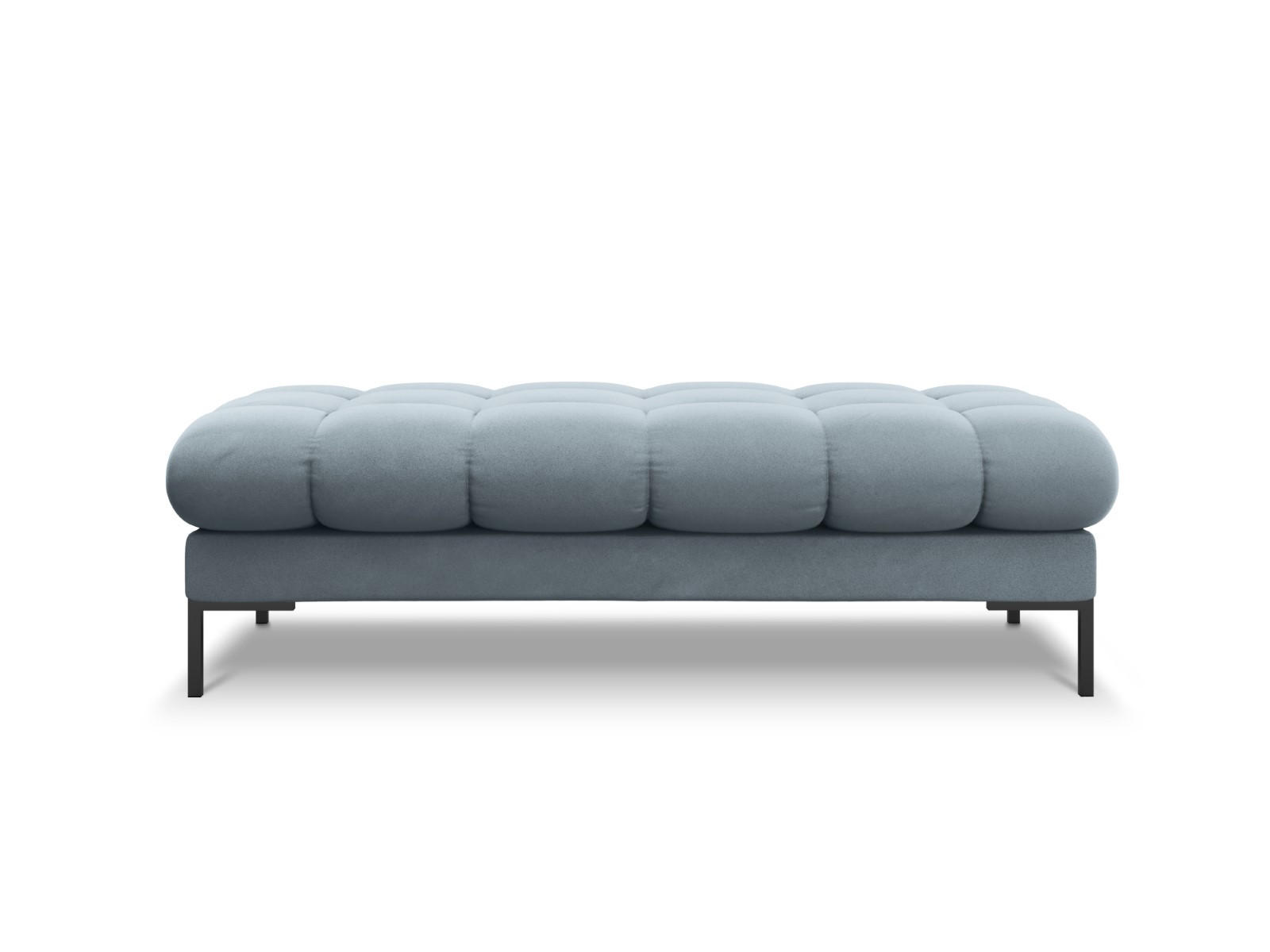 BANK Mamaia aus Samt hellblau 2 Sitzplätze - Hellblau, Textil (133/41/62cm) - Micadoni