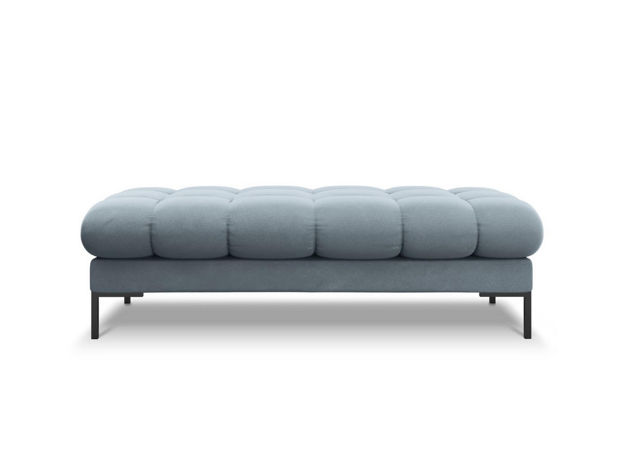 BANK Mamaia aus Samt hellblau 2 Sitzplätze - Hellblau, Textil (133/41/62cm) - Micadoni