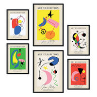 POSTER Set Mit 6 Miró Kunst Sammlung Größe A3 und A4 Rahmenlos - Klar, Papier (29.7/1/42cm) - Nacnic