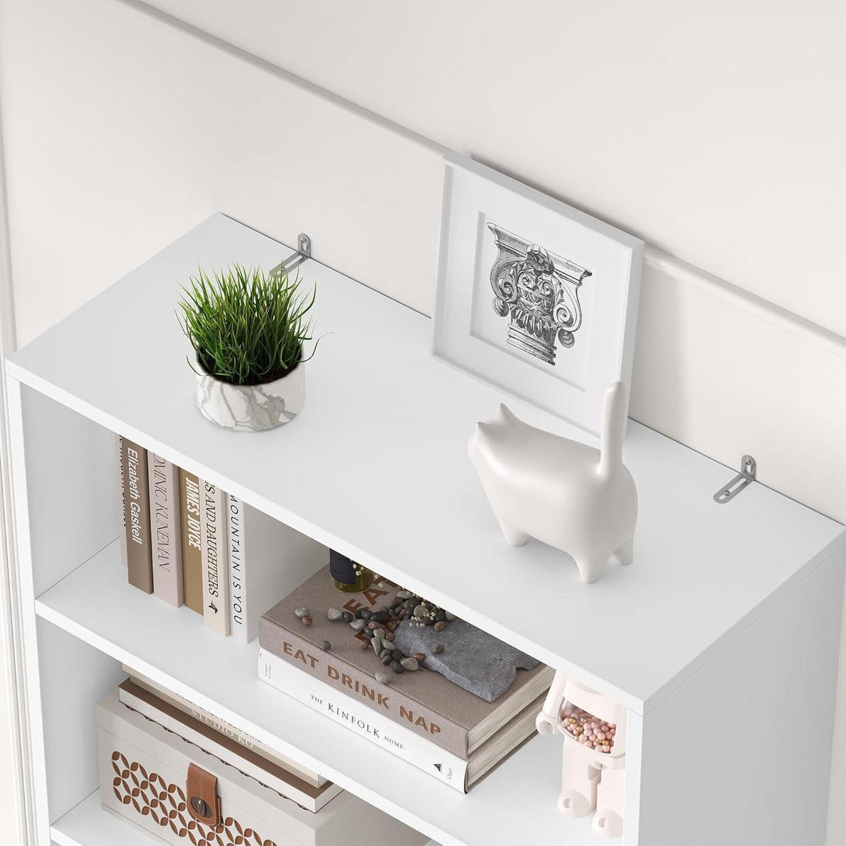 BÜCHERREGAL mit Türen 209 cm weiß - Weiß, Holzwerkstoff (60/209/23.5cm)