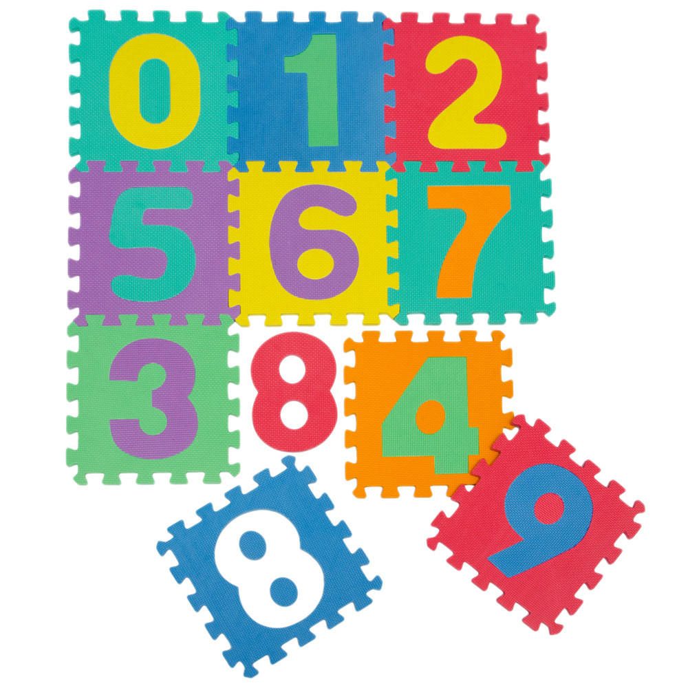 SPIELMATTE ab Null - 90 cm Baby Puzzlematte Zahlen - Multicolor, Kunststoff (30/30cm) - Littletom