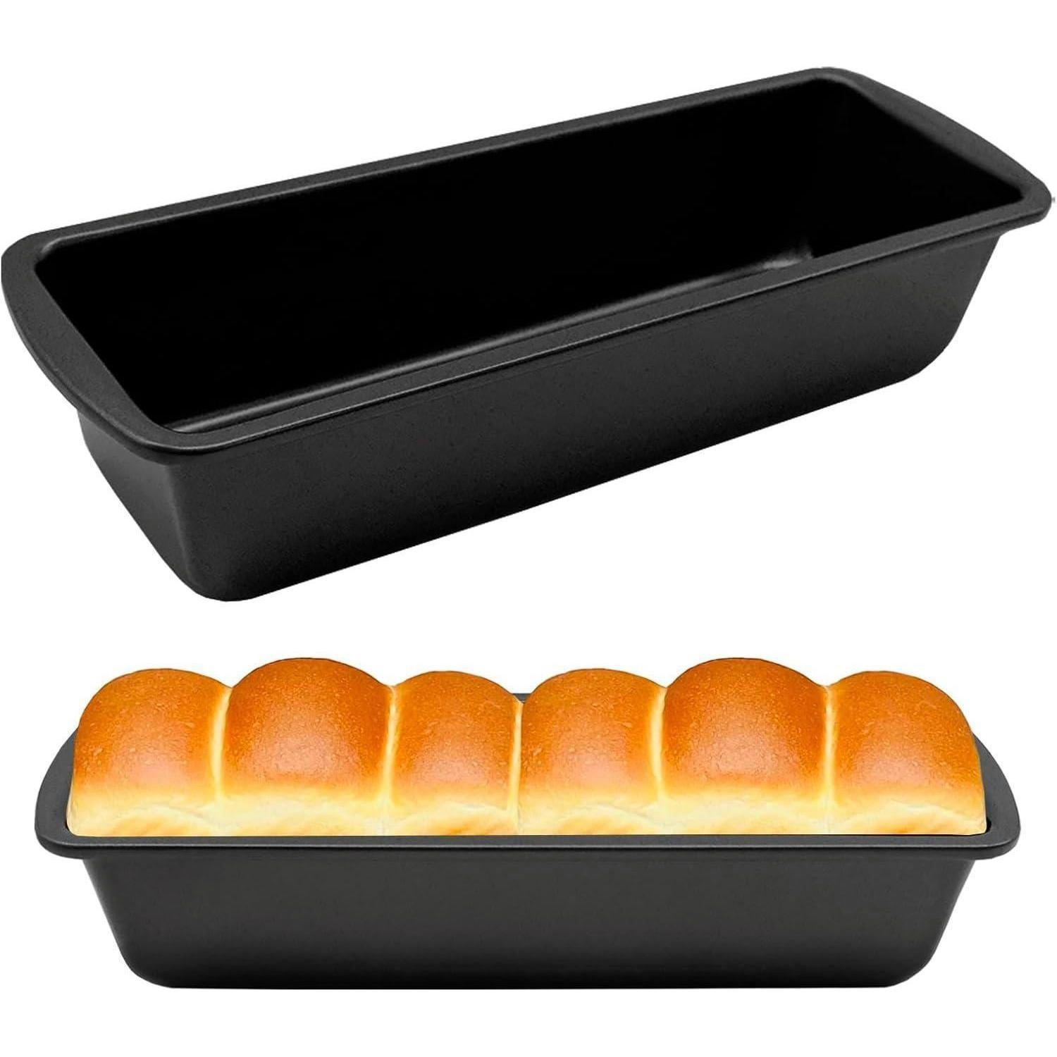 BROTBACKFORM 2er-Set Rechteckig 27 cm Edelstahl Antihaftbeschichtet - Schwarz, Metall (9.5/6/27cm)