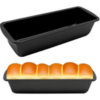 BROTBACKFORM 2er-Set Rechteckig 27 cm Edelstahl Antihaftbeschichtet - Schwarz, Metall (9.5/6/27cm)