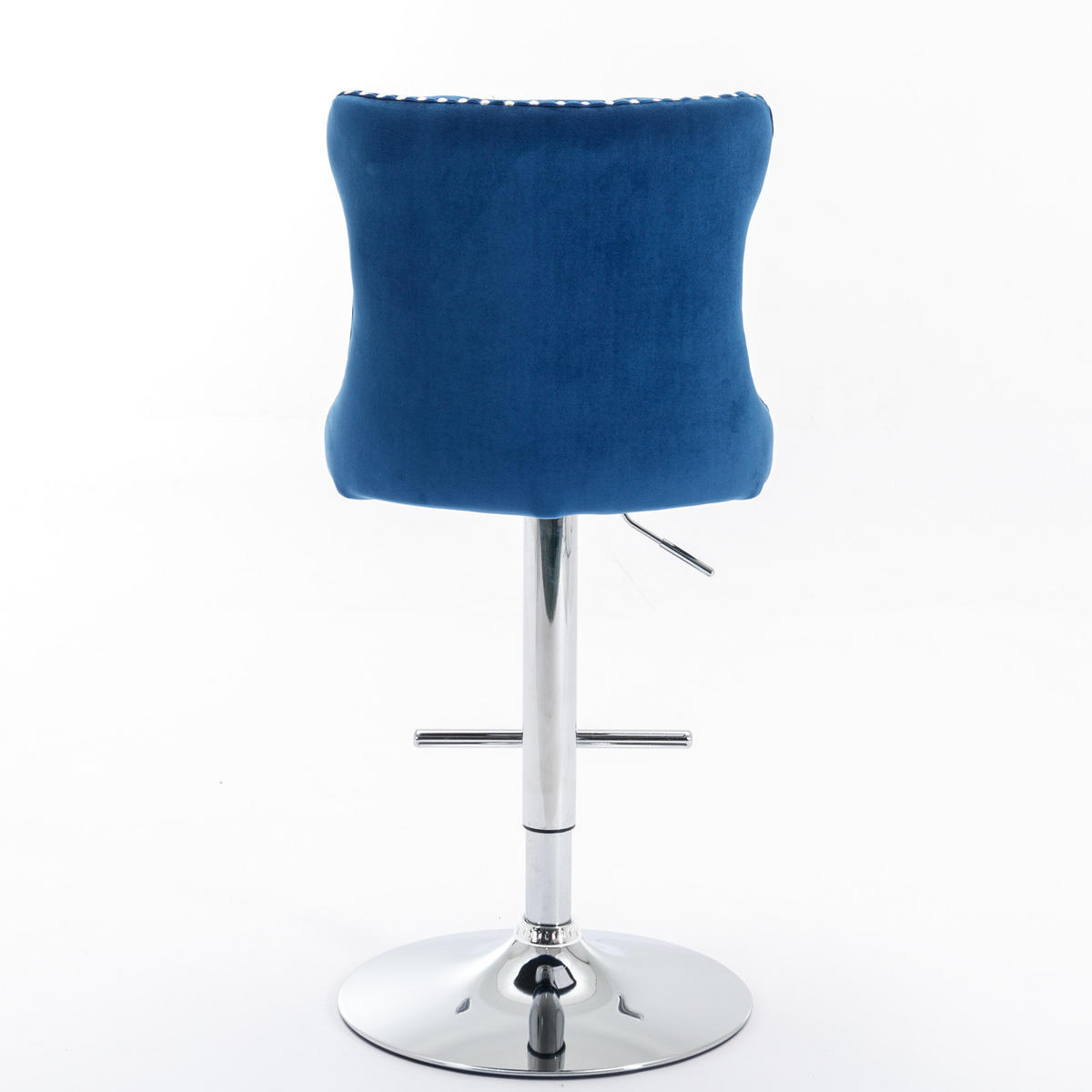 BARHOCKER 2er-Set höhenverstellbar mit Samtbezug, Blau - Blau, Textil (46/115/46cm)