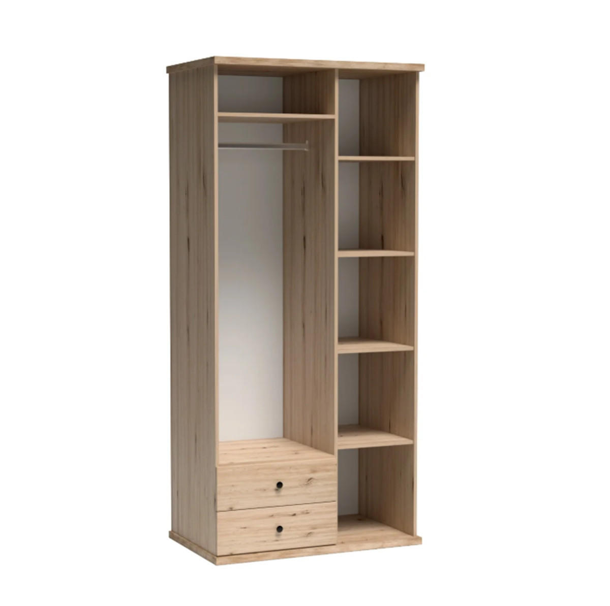 KLEIDERSCHRANK CALI C-25 - Eiche Artisan, Holzwerkstoff (100/213/60cm) - Meblini