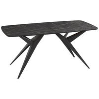 ESSTISCH Trax – Ausziehbar, Rechteckig, mit Schwarzen Metallbeinen – Schwarzer Marmor 180-256/90/76 cm - Anthrazit/Schwarz, Holzwerkstoff/Metall (90/256/76cm) - WFL GROUP