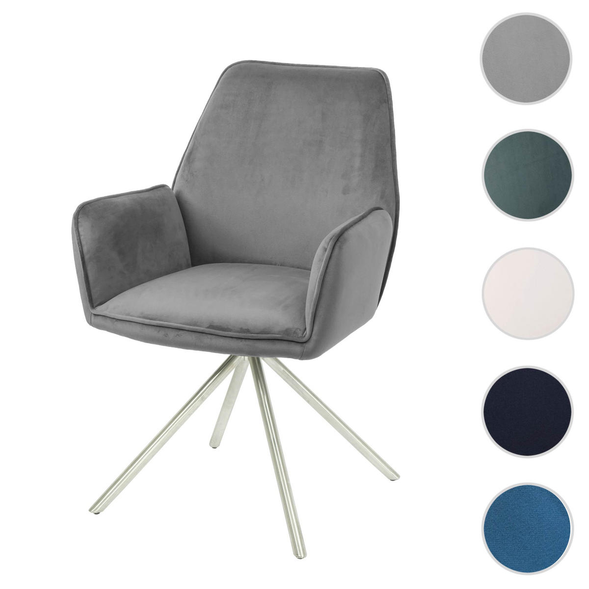 ESSZIMMERSTUHL Anthrazit, Silber - Anthrazit/Silberfarben, Textil (60/86/60cm) - MCW