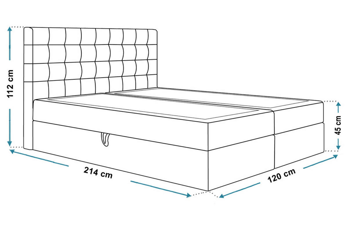 BOXBETT RIO mit 2 Bettkästen, 120x200, Farbe: Grün, Velourstoff, Doppelbett mit Bonell-Matratze - Grün, Holz/Kunststoff (120/200cm) - Alpi-Möbel