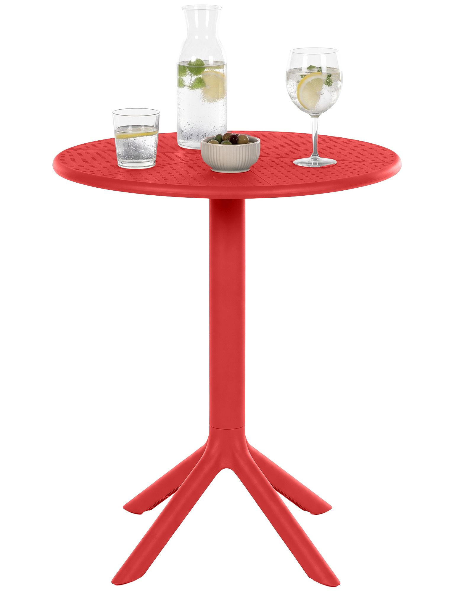 GARTENTISCH rund Ø60 cm Kunststoff Rot - Rot, Kunststoff (60/60/76cm) - CLP