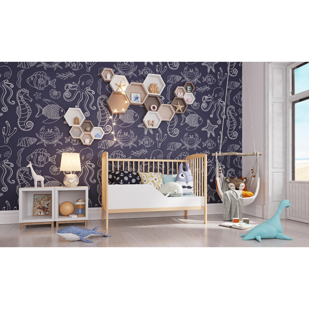 BABYBETT Nina, Mitwachsendes, Holz - Kieferfarben, Holz (60/120cm) - Premiers Moments