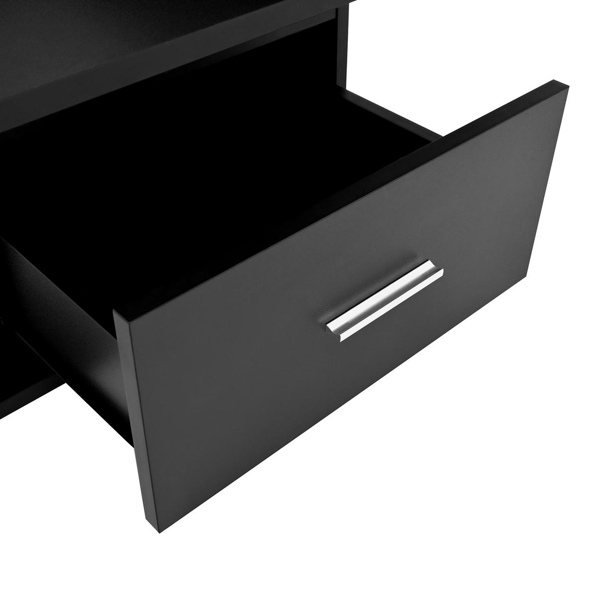 COUCHTISCH in Schwarz mit LED und höhenverstellbarer Tischplatte für Wohnzimmer, B78/T78/H45 cm - Schwarz, Glas/Holzwerkstoff (78/78/45.5cm) - STILVORA