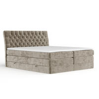 BOXSPRINGBETT Seraphine Beige 140/200 cm - Beige/Schwarz, Holz/Holzwerkstoff (140/200cm) - Maison de Reve